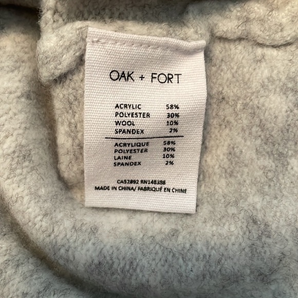 OAK + FORT Off The Shoulder Soft Grey Cardigan Size Small - Picture 5 of 7